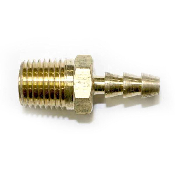 Interstate Pneumatics Brass Hose Barb Fitting, Connector, 3/16 Inch Barb X 1/4 Inch NPT Male End FM43 - main